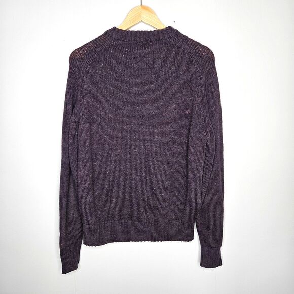 Vtg 80s BANANA REPUBLIC Confetti Wool Sweater XL Purple Banana Label Classic - Picture 4 of 7